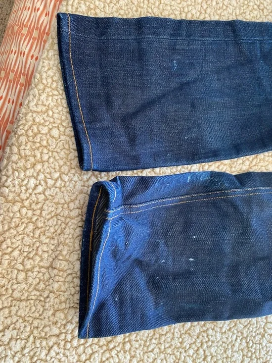 Brave Star Slim Straight Men's Dark Blue Denim Jeans - Picture 14 of 16